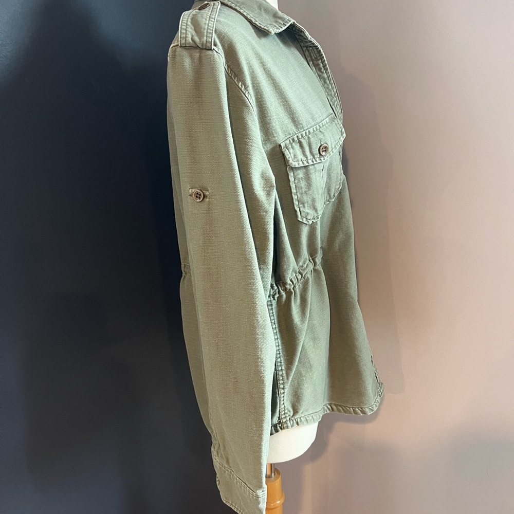 Obey Propaganda Utility Shirt Jacket Olive Green Button Front Military Style - Picture 11 of 14